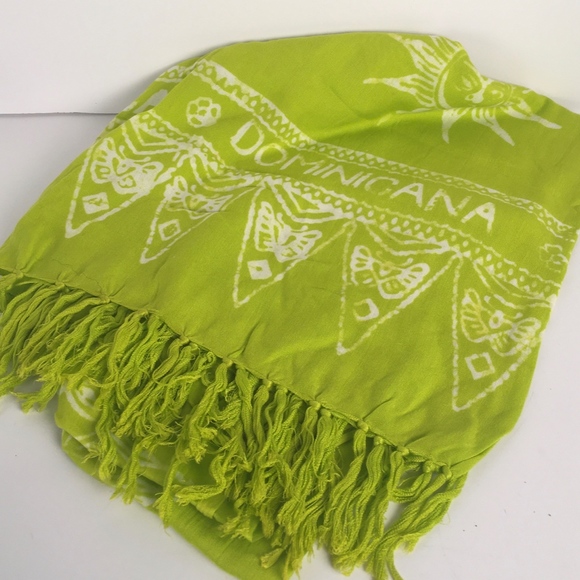 Lime Green Dominican SwimSuit/Bikini Wrap Oversize - Picture 1 of 8